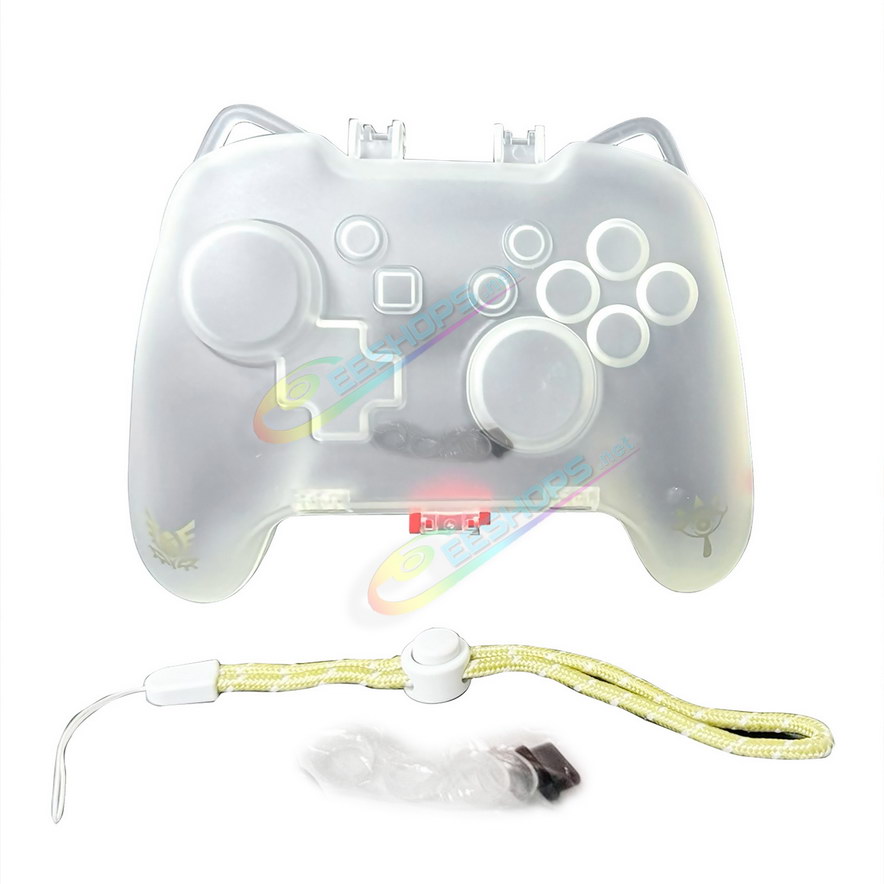 Best Nintendo Switch Pro Wireless Controller Protective Hard Storage Case Clear White Tears of the Kingdom Edition, Cheap Frosted Shaped Impact-Resistant Pressure-proof Carrying Protection Case + Hand Strap + Dust Plug / Ring...